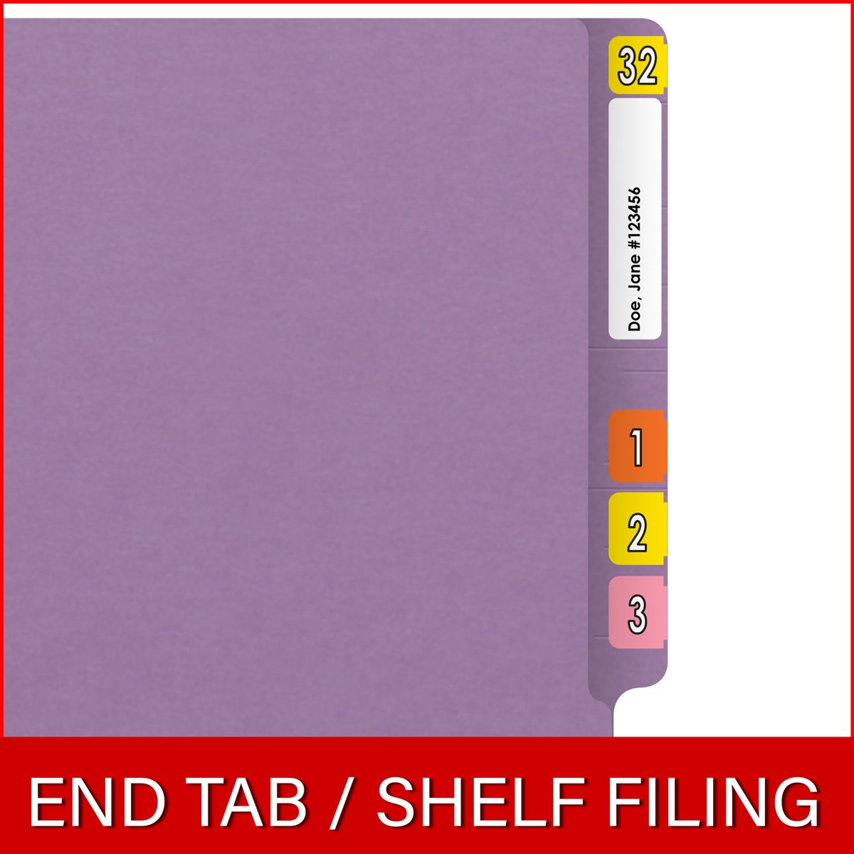 End Tab 14 Pt. Colored Folder with Fasteners - 50/Box - Letter Size - Lavender
