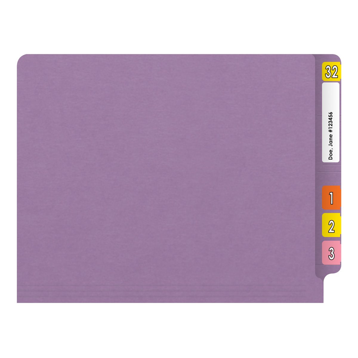 End Tab 14 Pt. Colored Folder with Fasteners - 50/Box - Letter Size - Lavender