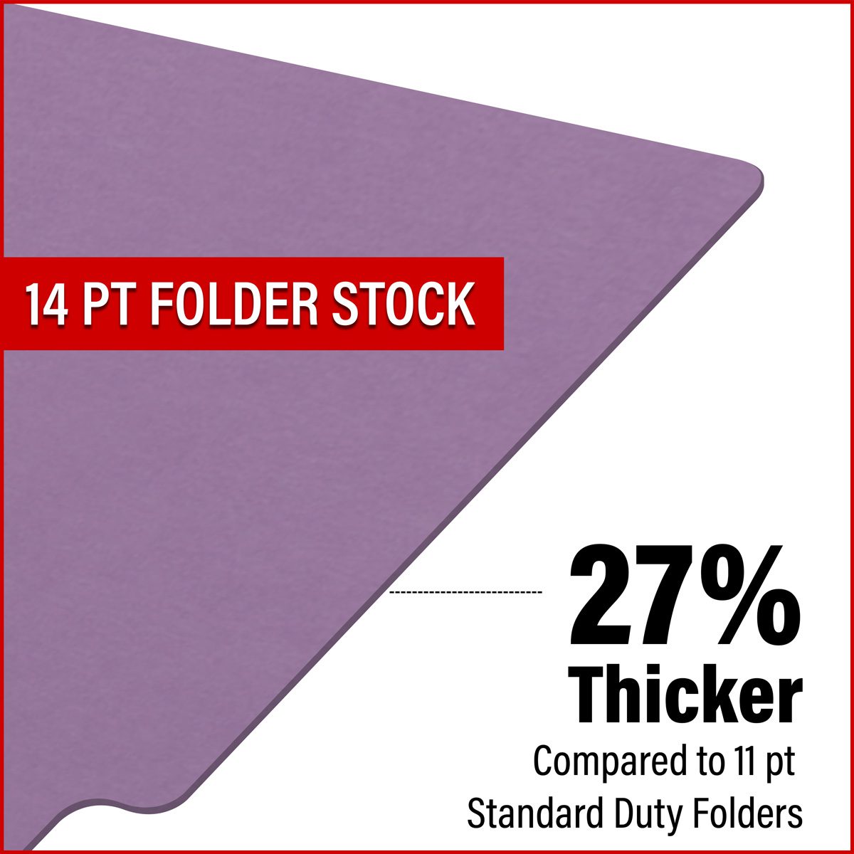 End Tab 14 Pt. Colored Folder with Fasteners - 50/Box - Letter Size - Lavender
