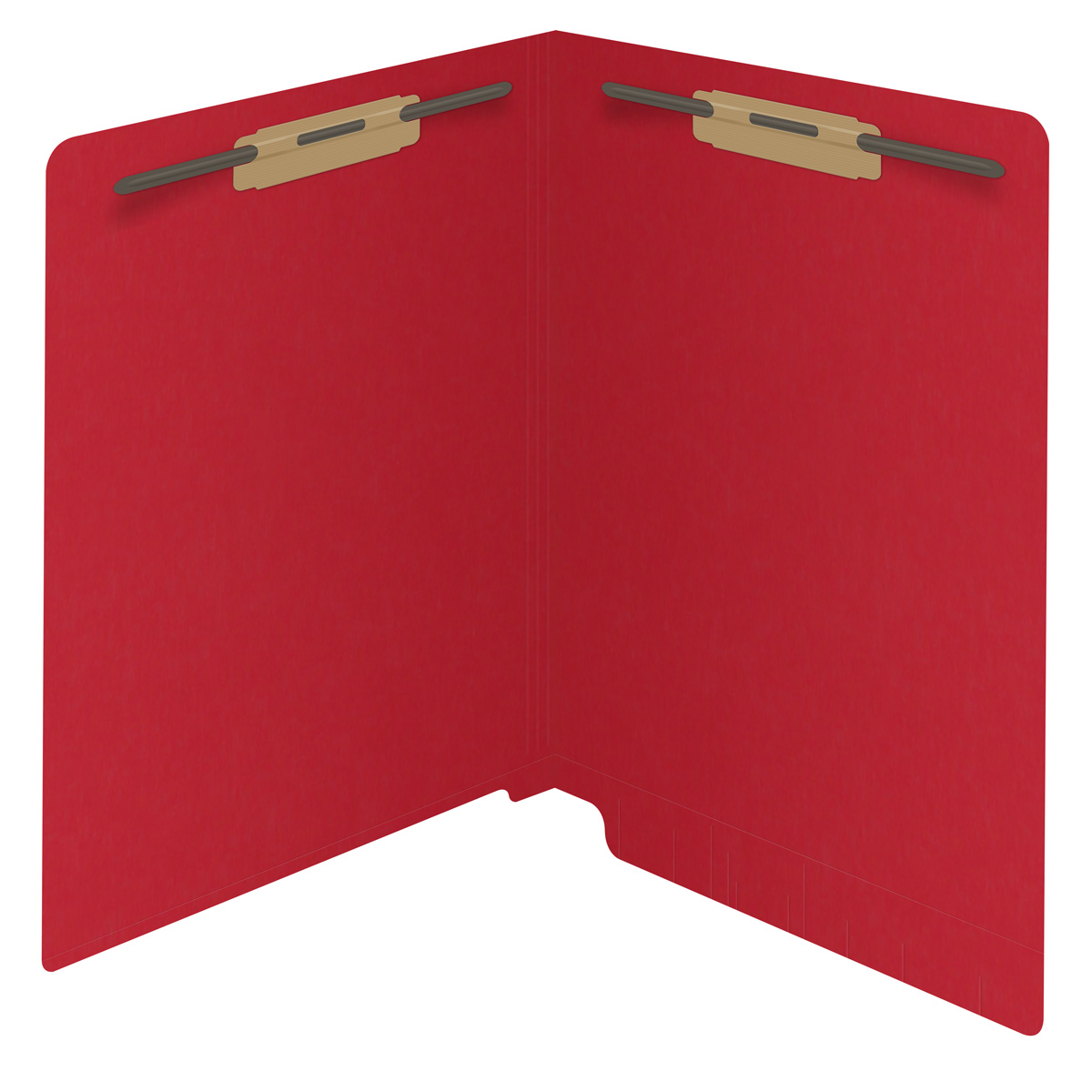 End Tab 11 Pt. Colored Folder with Fasteners - 50/Box - Letter Size - Red