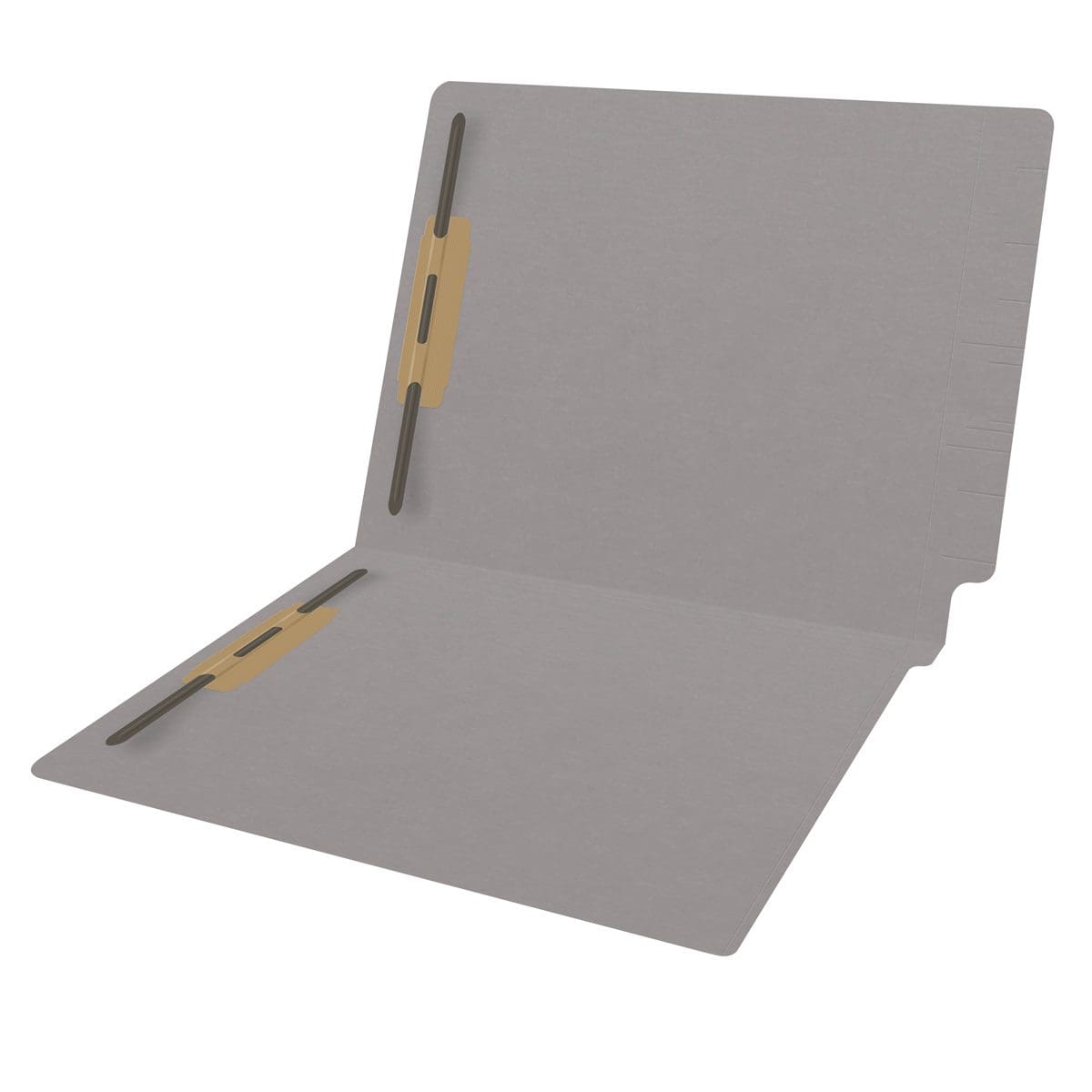 End Tab 11 Pt. Colored Folder with Fasteners - 50/Box - Letter Size - Gray