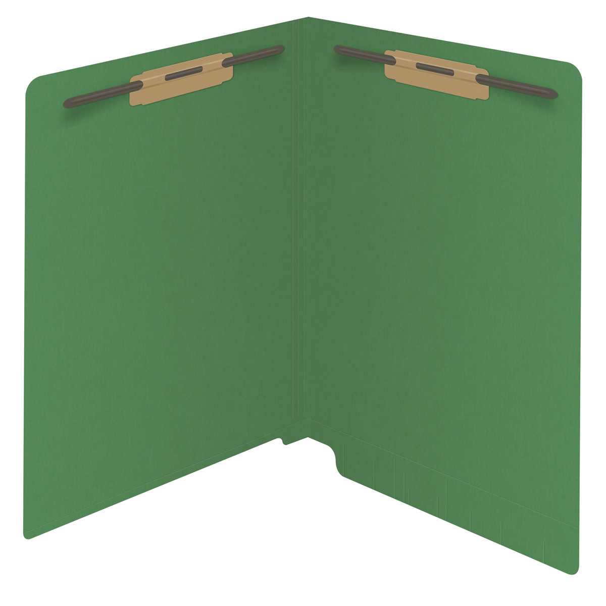 End Tab 11 Pt. Colored Folder with Fasteners - 50/Box - Letter Size - Green