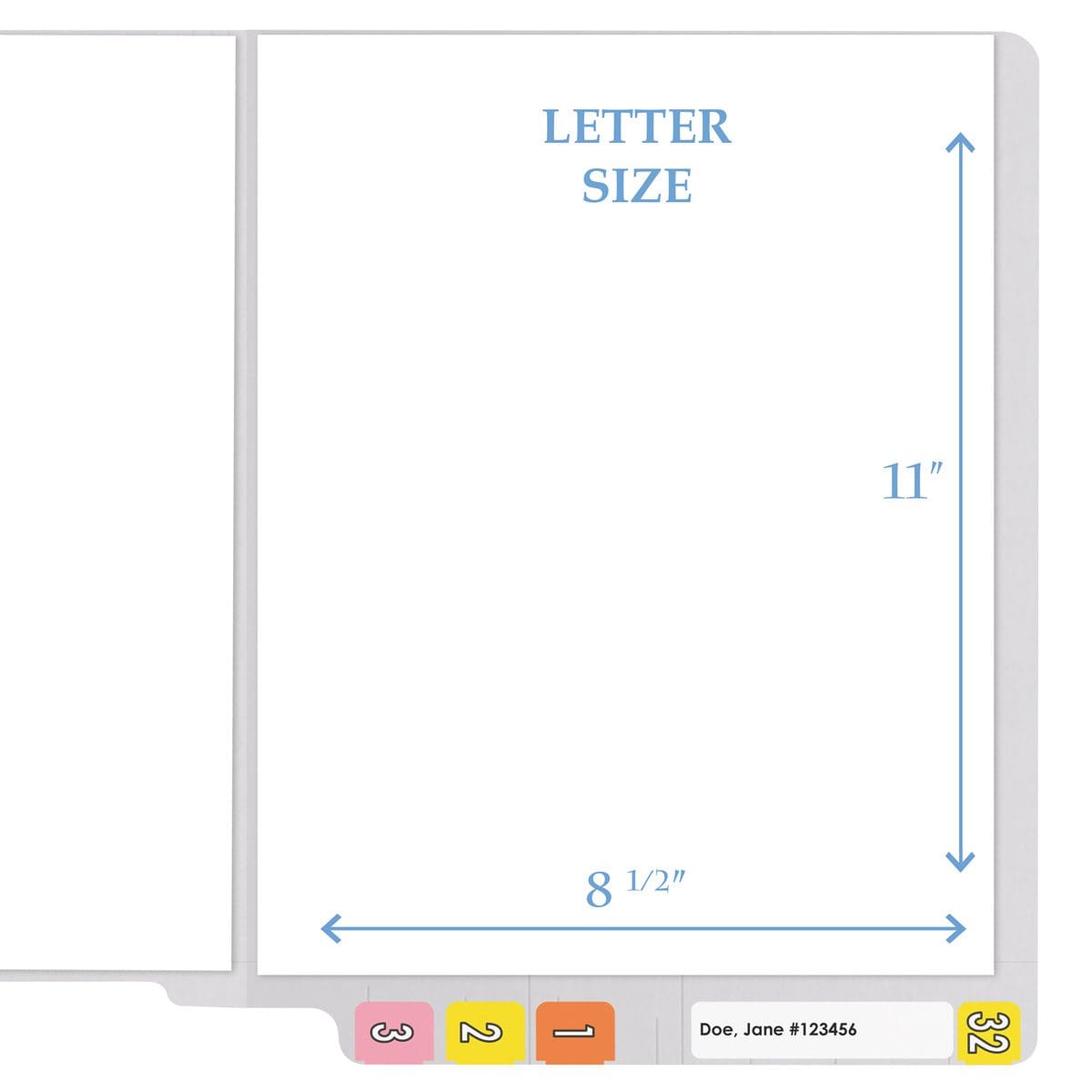 End Tab Colored File Folder - Letter Size - Straight Cut - WHITE - 100/Box