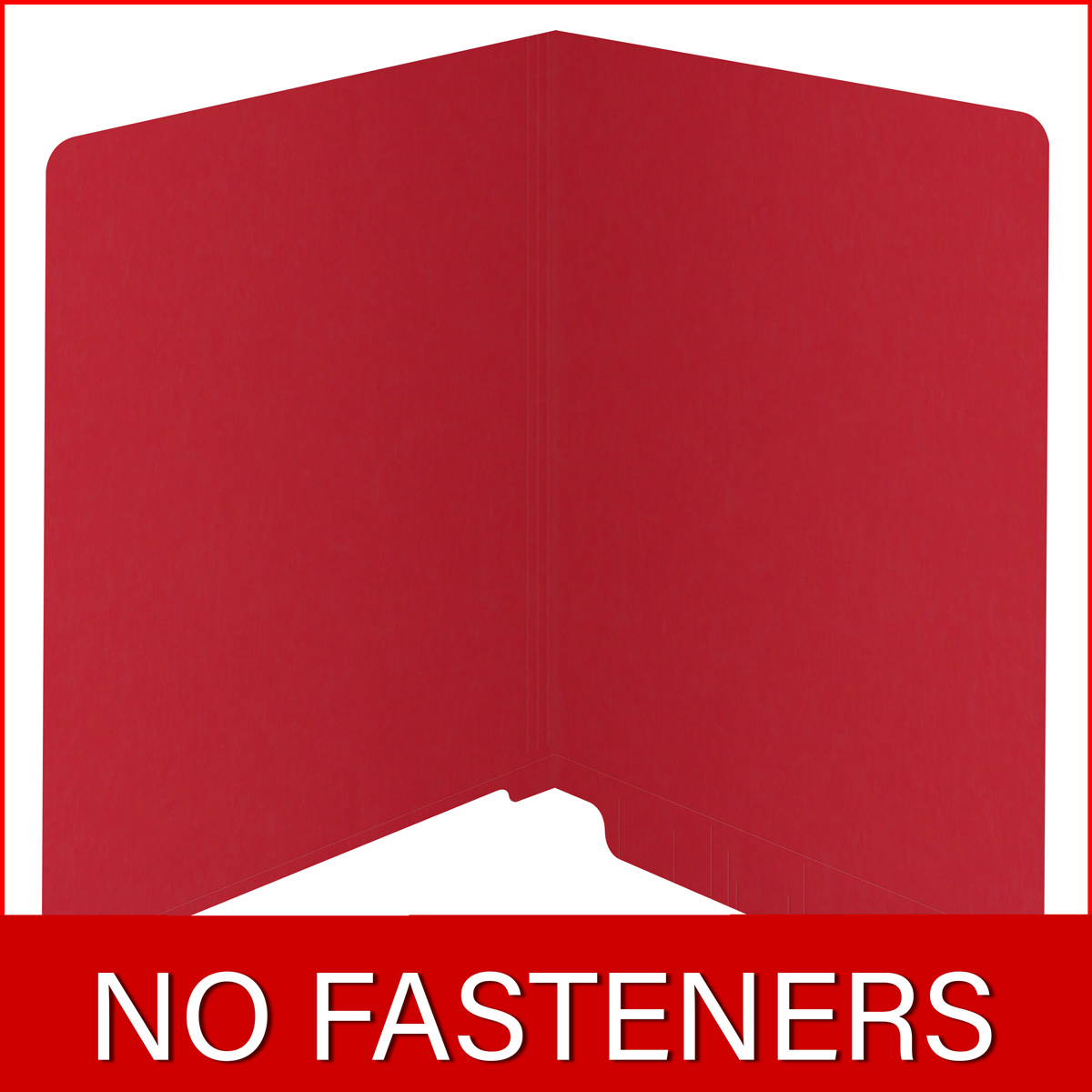 End Tab Colored File Folder - Letter Size - Straight Cut - RED - 100/Box