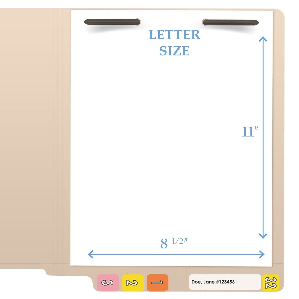 Reinforced Manila File Folders, 2 Ply End Tab 11 pt Manila, Full Cut with Bonded Fastener in Position 1, Letter Size, 50/Box