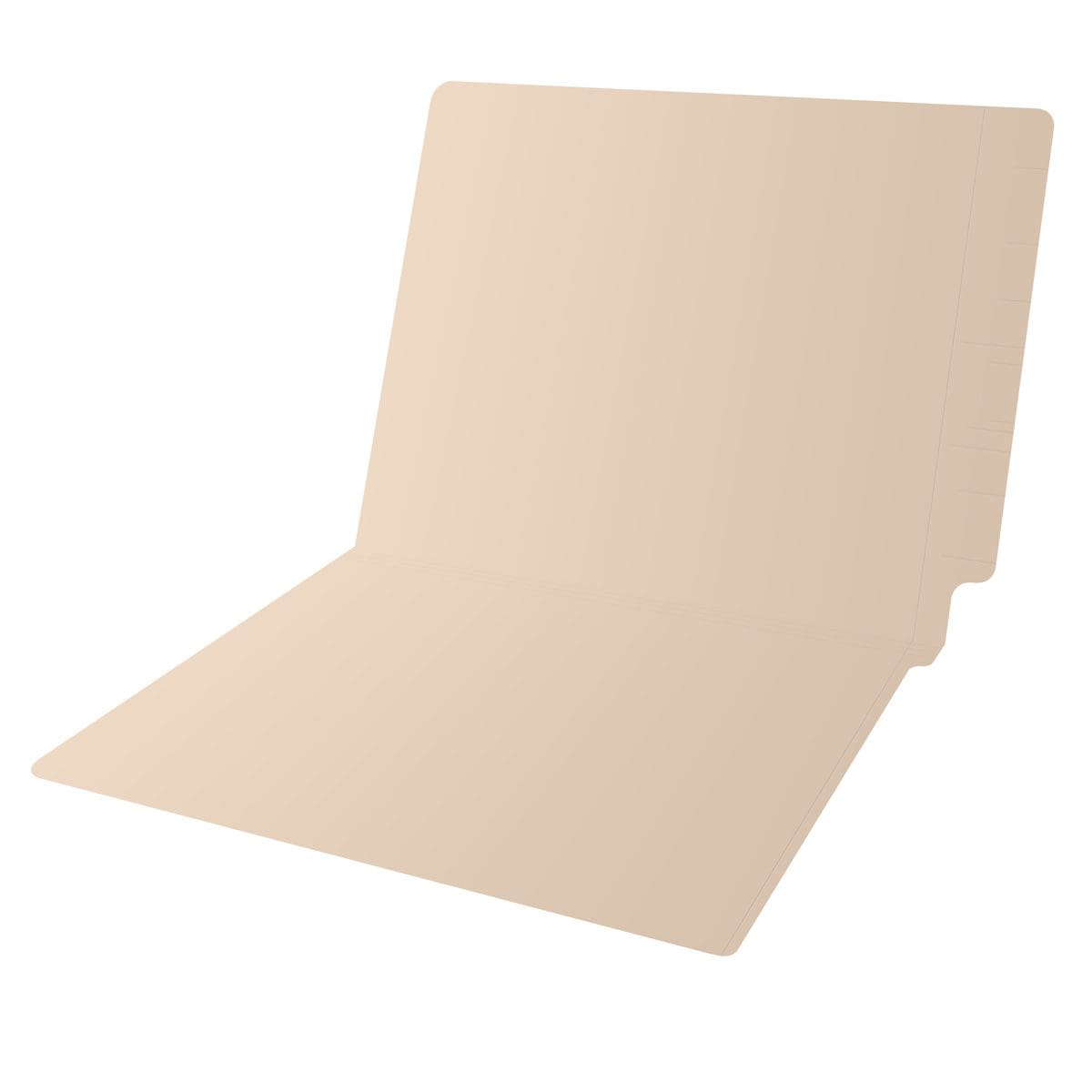 Economy Manila File Folders with 2-Ply Full Cut End Tab - 11 pt Manila - Letter Size - No Fasteners - Pre-cut slits to add fasteners - 100/Box