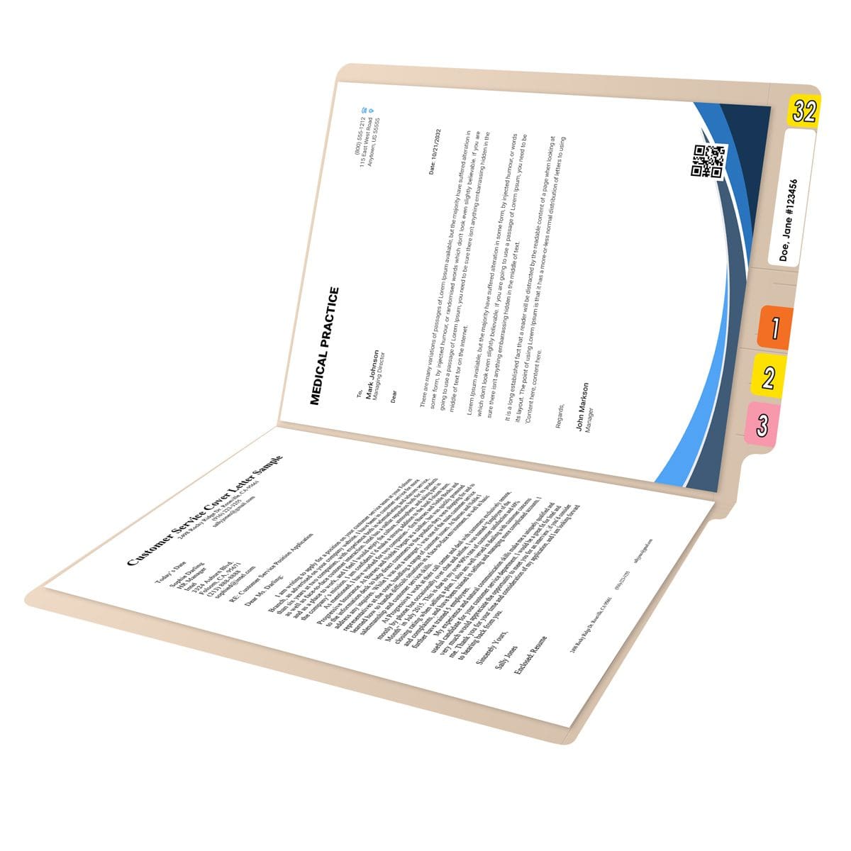 Economy Manila File Folders with 2-Ply Full Cut End Tab - 11 pt Manila - Letter Size - No Fasteners - Pre-cut slits to add fasteners - 100/Box
