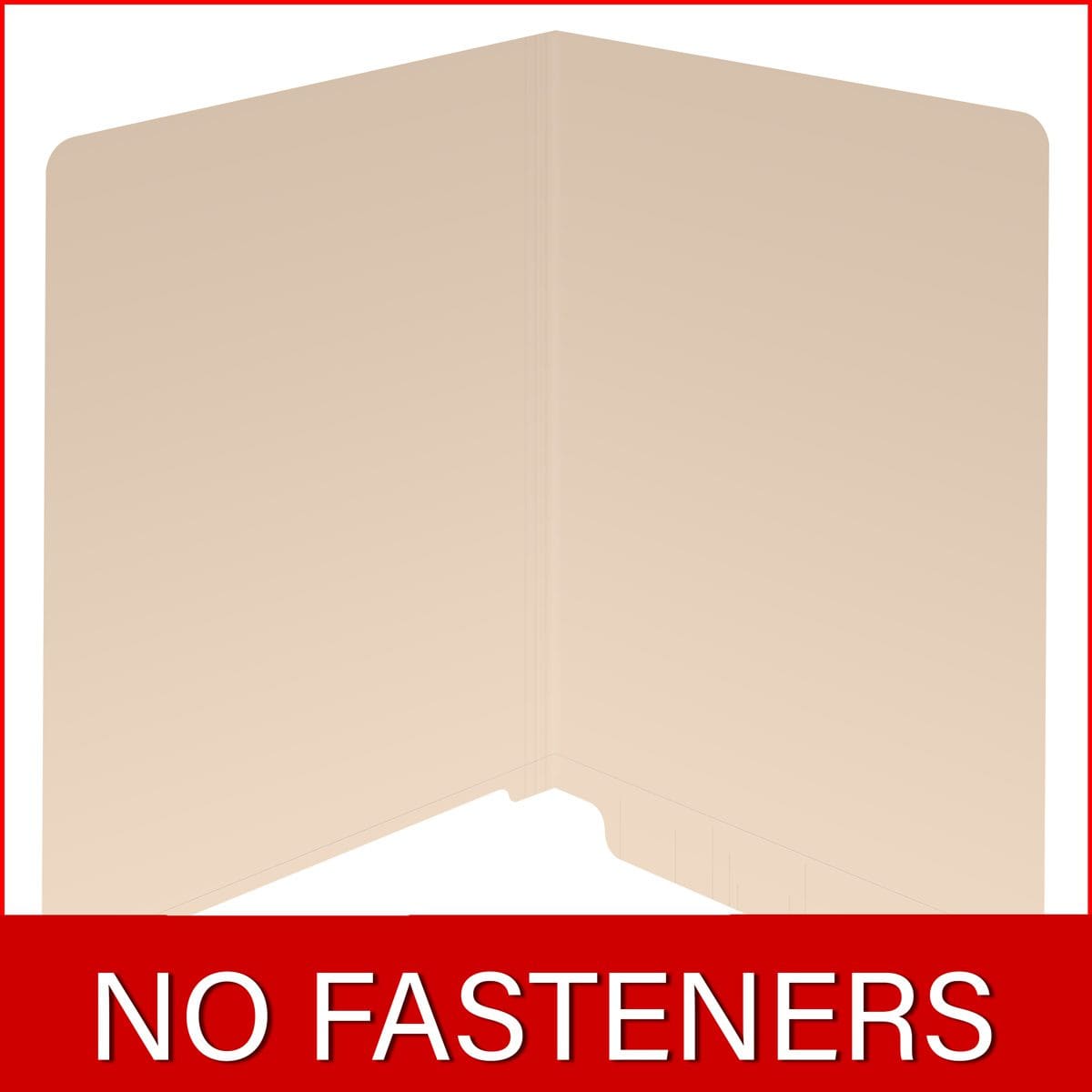 Economy Manila File Folders with 2-Ply Full Cut End Tab - 11 pt Manila - Letter Size - No Fasteners - Pre-cut slits to add fasteners - 100/Box