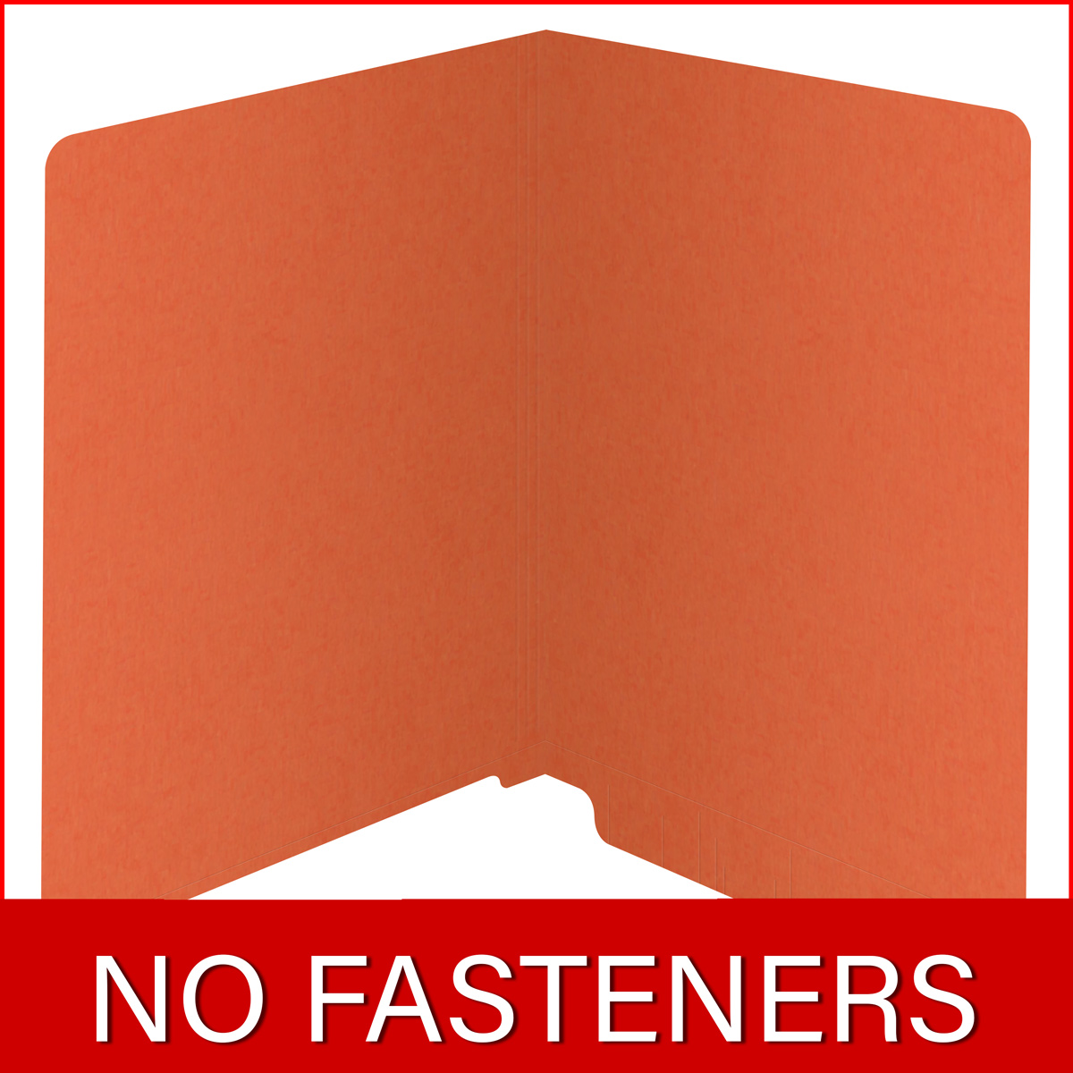 End Tab Colored File Folder - Letter Size - Straight Cut - ORANGE - 100/Box