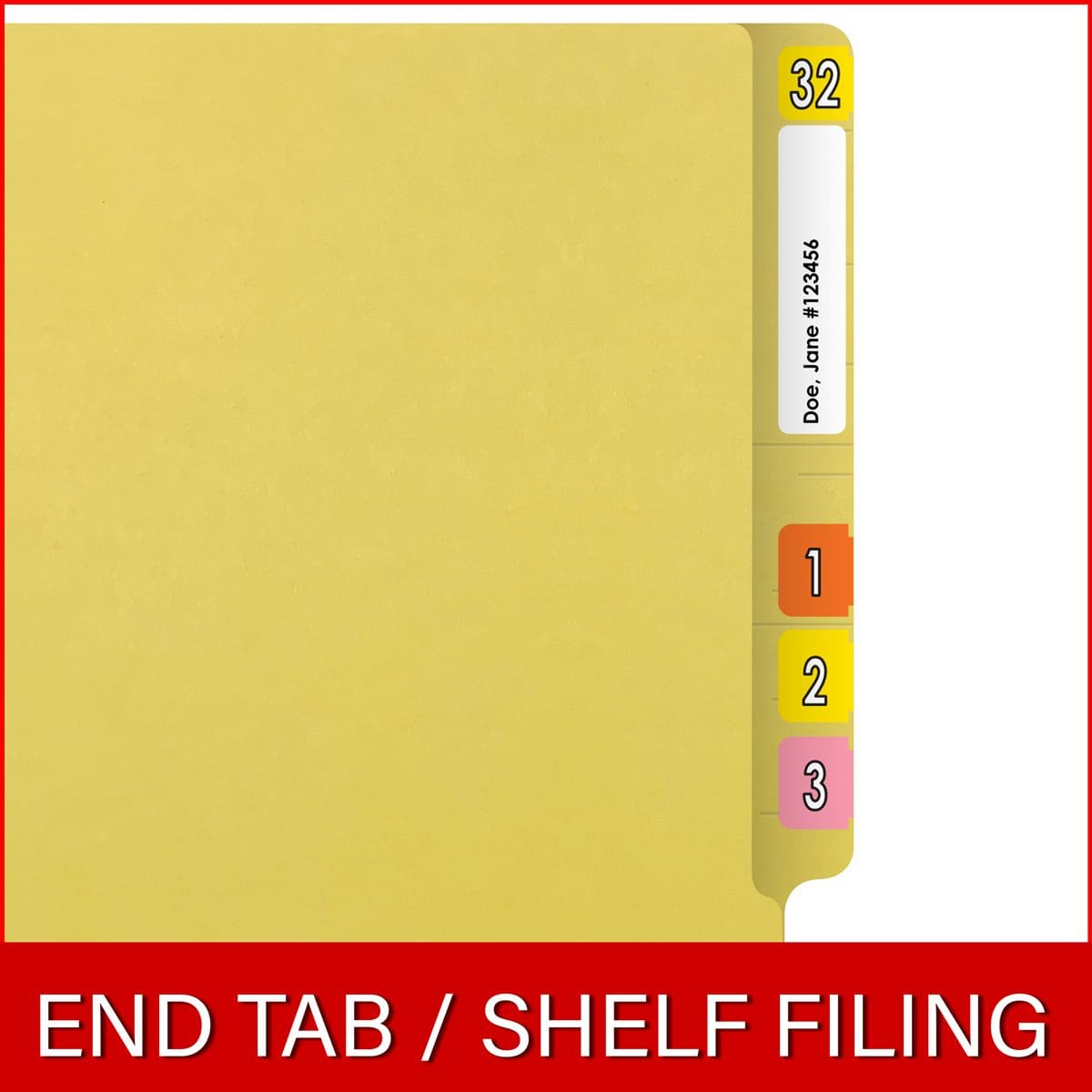 End Tab 11 Pt. Colored Folder with Fasteners - 50/Box - Letter Size - Yellow