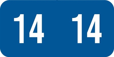 Reynolds & Reynolds Yearband Label (Rolls of 500) - 2014 - Blue - RRYM Series - Vinyl - Laminated