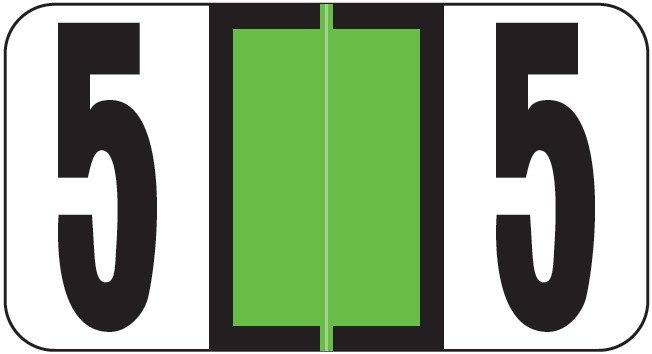 Reynolds and Reynolds Numeric Label (Rolls) - 5 - Lt. Green