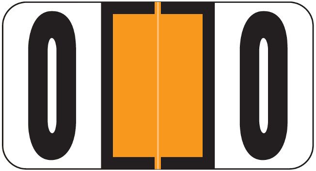 Reynolds and Reynolds Numeric Label (Rolls) - 0 - Orange