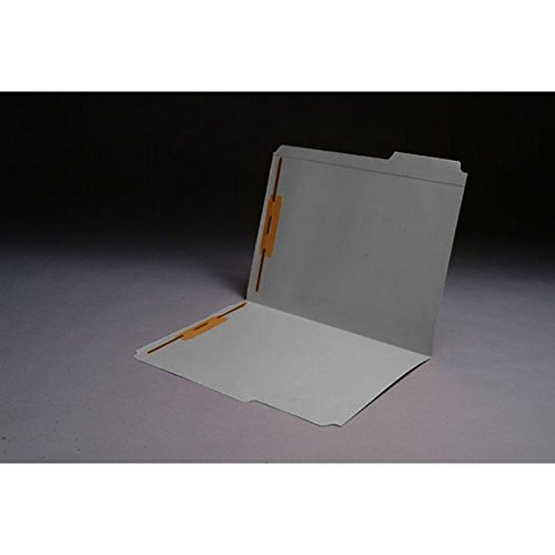 Top Tab Gray Colored File Folder, Letter Size, 1/3 Cut Assorted Tab Positions, 2 Bonded Fasteners in Positions 1 & 3