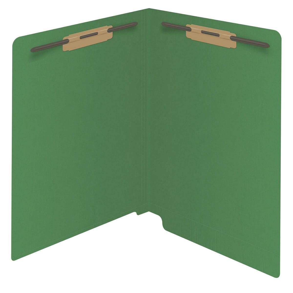 End Tab 14 Pt. Colored Folder with Fasteners - 50/Box - Letter Size - Green