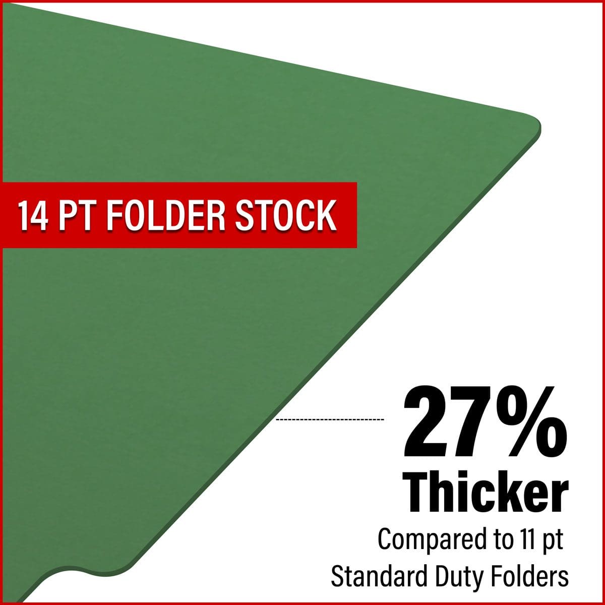 End Tab 14 Pt. Colored Folder with Fasteners - 50/Box - Letter Size - Green