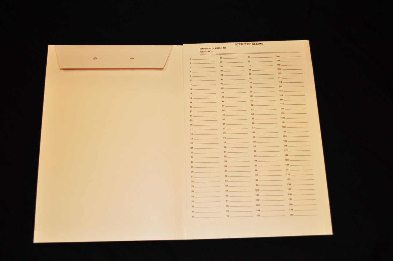 15 Box Gussco Tab Application 25 of x Top Manila, 10 1/4; Patent Folder,