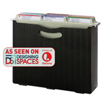 Smead A-Z and Subject Expanding File Box, 19 Pockets, Alphabetic (A-Z) and Subject, Latch Closure, Legal, Black ( 70804)