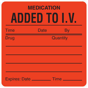 Image of product IV/Medication Added Labels
