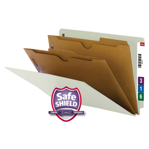 Smead 3 Divider Top Tab Classification Folders With SafeSHIELD Coated