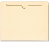File Jacket with 2" Expansion (ships flat) - 11 Pt. Manila  - Single Ply Tab - Letter Size - Closed on 3 sides - Notched at top - 200/Carton