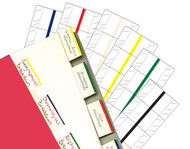 Erasable Write-On Index Tabs - 1"W with 1/2" Tab Extension - Red Colored Edge - 240/Box 