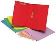 Lavender Colored 14 Pt. End Tab Folder with 2 Fasteners in Positions 3 & 5 - Full Cut Reinforced End Tab - Letter Size -50/Box