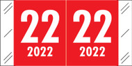 Col'R'Tab Yearband Label (Rolls of 1000) - 2022 - Red - CLYM Series - Laminated -3/4" H x 1-1/2" W