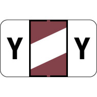 Control-O Fax Alpha Label System - Letter 'Y' - Brown w/ White stripe - 15/16" H x 1-5/8" W - Sheets for Ringbook - 225 Labels Per Pack