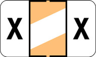 Control-O Fax Alpha Label System - Letter 'X' - Light Brown w/ White stripe - 15/16" H x 1-5/8" W - Sheets for Ringbook - 225 Labels Per Pack, 9 labels per sheet