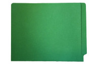 Green End Tab File Folder w/ Fastener in Position 5 - Letter Size - 11 pt - Reinforced Full End Tab - 100/Box