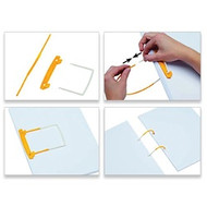 Jalemaclip Fastener - Item 56804 - Yellow - 5" Capacity, Holes 2-3/4" Center to Center - 100/Box