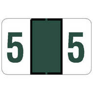 Tabbies 71105 - TAB PRODUCTS & JETER 6100 COMPATIBLE NUMERIC 71100 LABELS, 1" NUMERIC LABEL '#5', DARK GREEN, 15/16"H x 1-1/2"W, 252/PACK