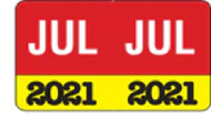 Month/Year Labels 2021 - July - 225 Labels Per Pack - 1-1/2" W x 1" H