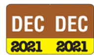 Month/Year Labels 2021 - December - 225 Labels Per Pack - 1-1/2" W x 1" H