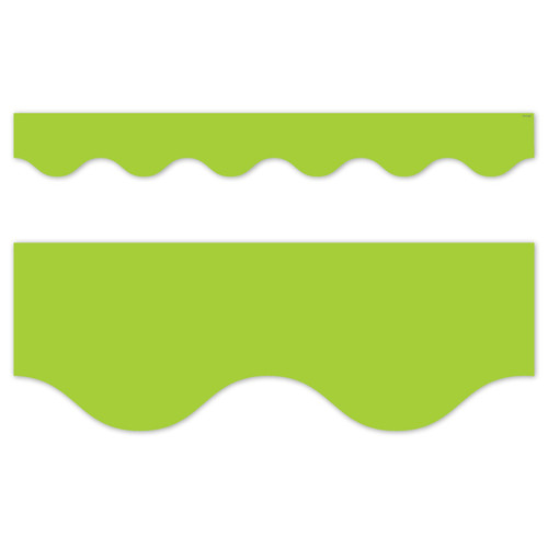 Core Decor Lime Wavy EZ Border, Bulletin Board Border, 48 Feet