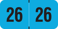 PMA Fluorescent  2026 Blue Year Labels - 3/4" x 1-1/2" - 500/rl