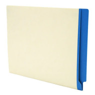 Manila File Folders with Blue Color Stripe on End Tab - Letter Size - 11 Pt. Stock - Two Ply Tab - Fasteners 1 & 3 - 50/bx