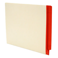 Manila File Folders with Pink Color Stripe on End Tab - Letter Size - 11 Pt. Stock - Two Ply Tab - Fasteners 1 & 3 - 50/bx