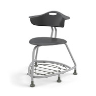 Black 360 Classroom Chair with Back, Bag Rack and Floor Glides (26 in W x 31.25 in D x 26 in H)