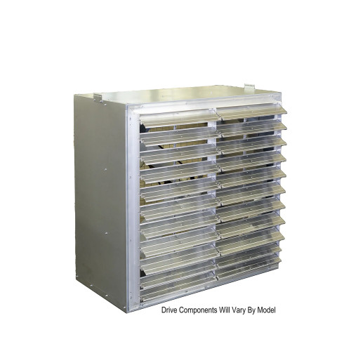 48-Inch Propeller Cabinet Exhaust Fan with Shutters, 1 HP, 19,035 CFM
