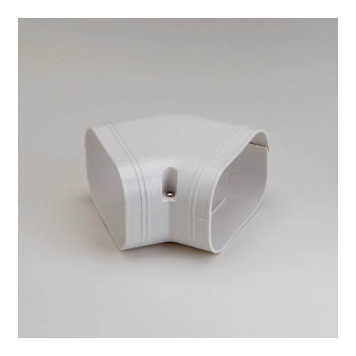 White 45-Degree Flat Elbow for Exposed Line Sets