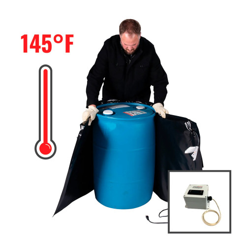 Connected 55-Gallon Drum Heating Blanket with Adjustable Thermostat, 120V