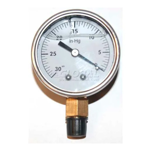 Liquid-Filled Vacuum Pump Test Gauge, 0–30 Hg