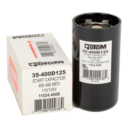 Round Motor Start Capacitor, 400-480 MFD, 110/125V