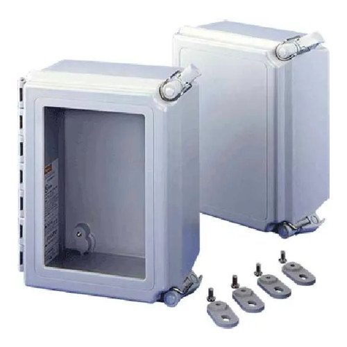 Fiberglass Electrical Enclosure with Window and Quick-Release Latches