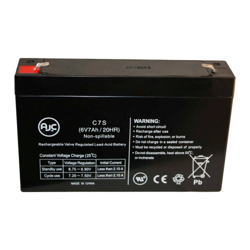 6V 7Ah AGM Alarm System Replacement Battery - Model AJC-C7S-B-0-103134