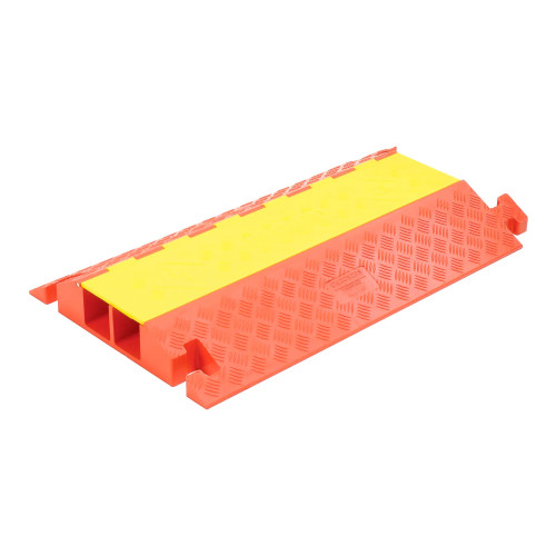 Heavy-Duty 2-Channel Cable Guard, 36 in. L x 22 in. W x 4-1/8 in. H, Yellow/Orange