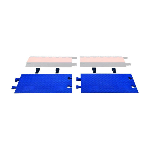 Low-Profile Two-Channel Cable Protector, Orange Lid/Black Base