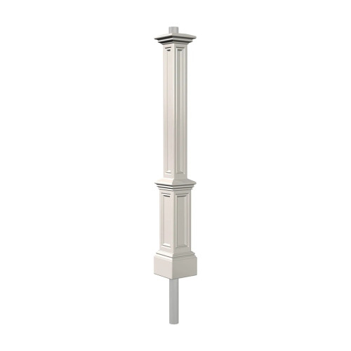 White Polyethylene Lamp Post with Ground Mount